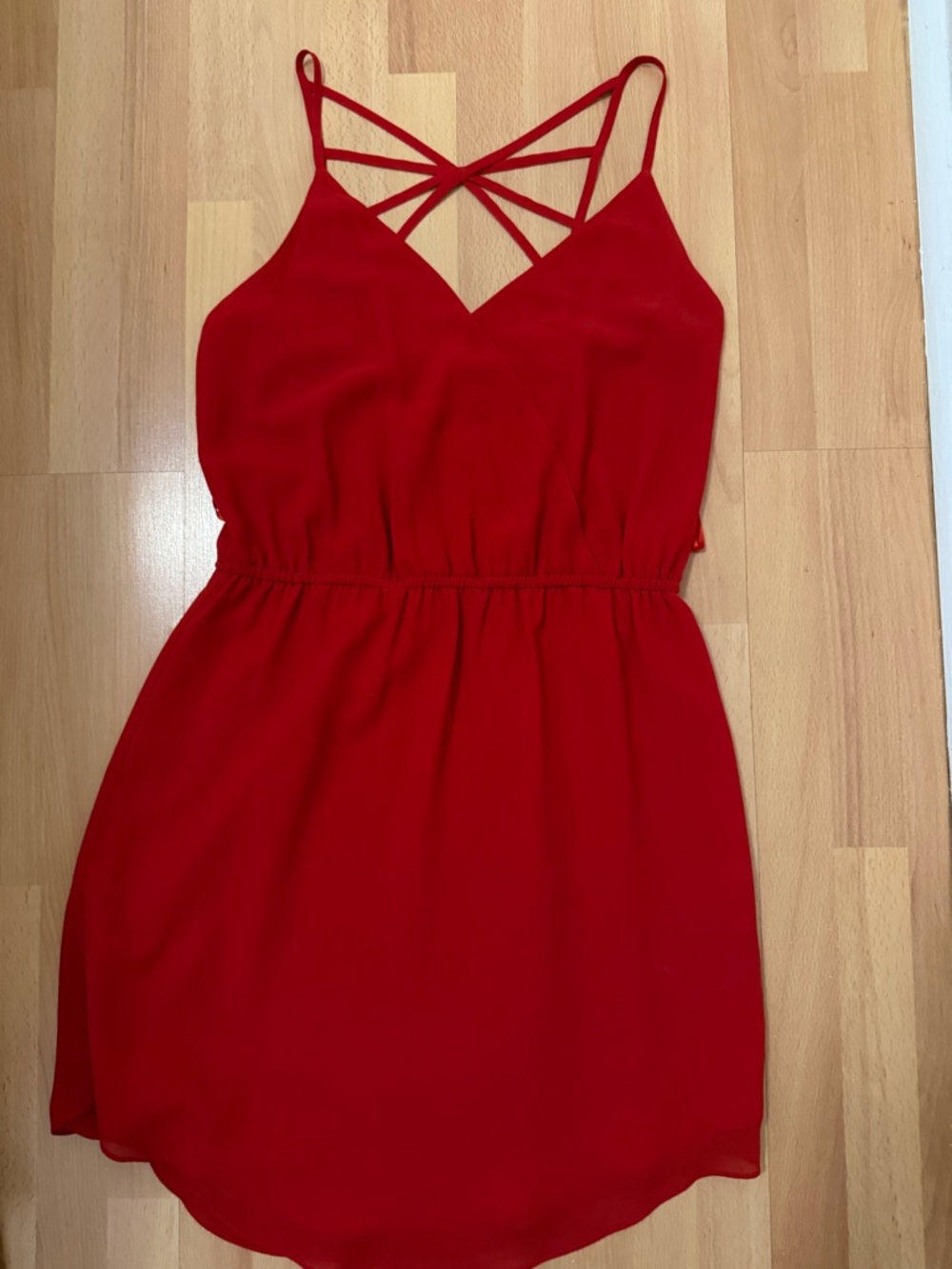 Naked Zebra NWT red lattice back dress